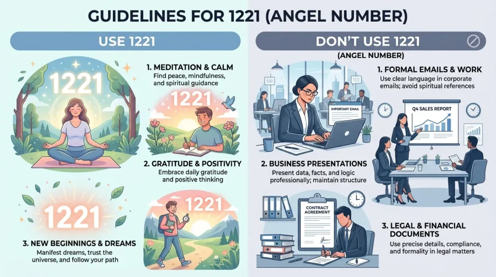 When to Use and When Not to Use 1221 Angel Number