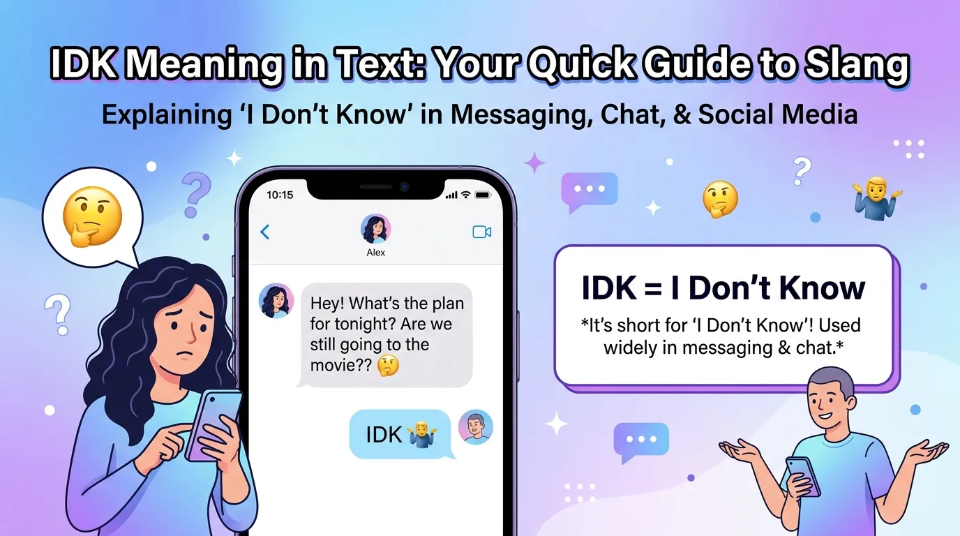 idk meaning in text