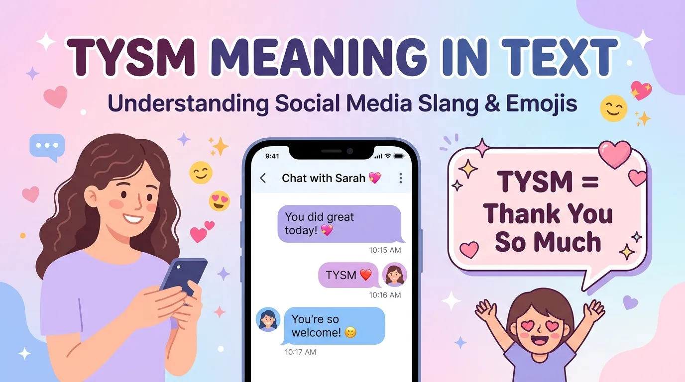 tysm meaning in text