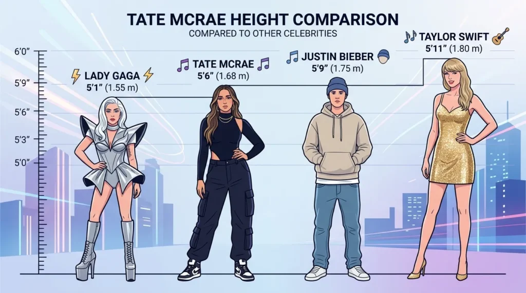 Tate McRae Height Compared to Other Celebrities