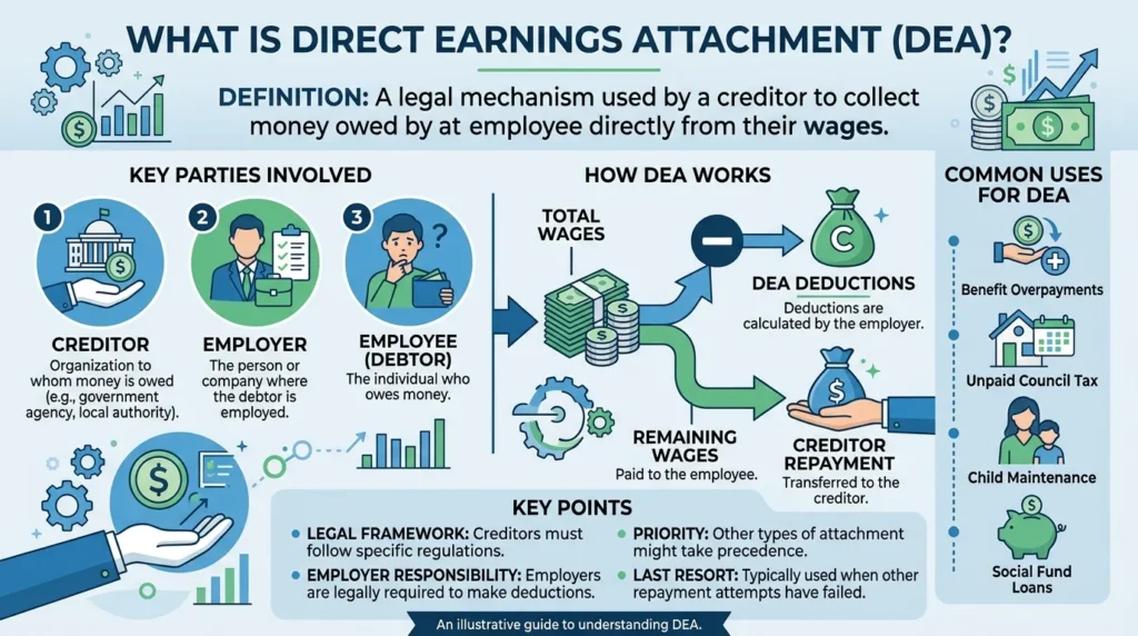 What Does Direct Earnings Attachment Mean in Text
