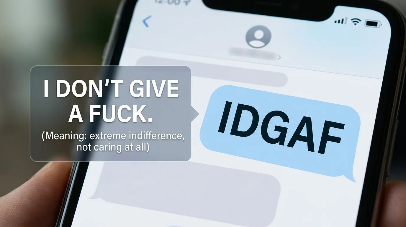IDGAF Meaning in Text
