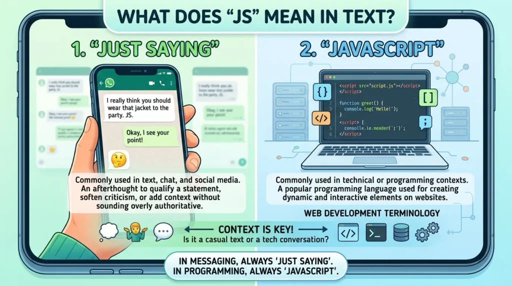 What Does JS Mean in Text
